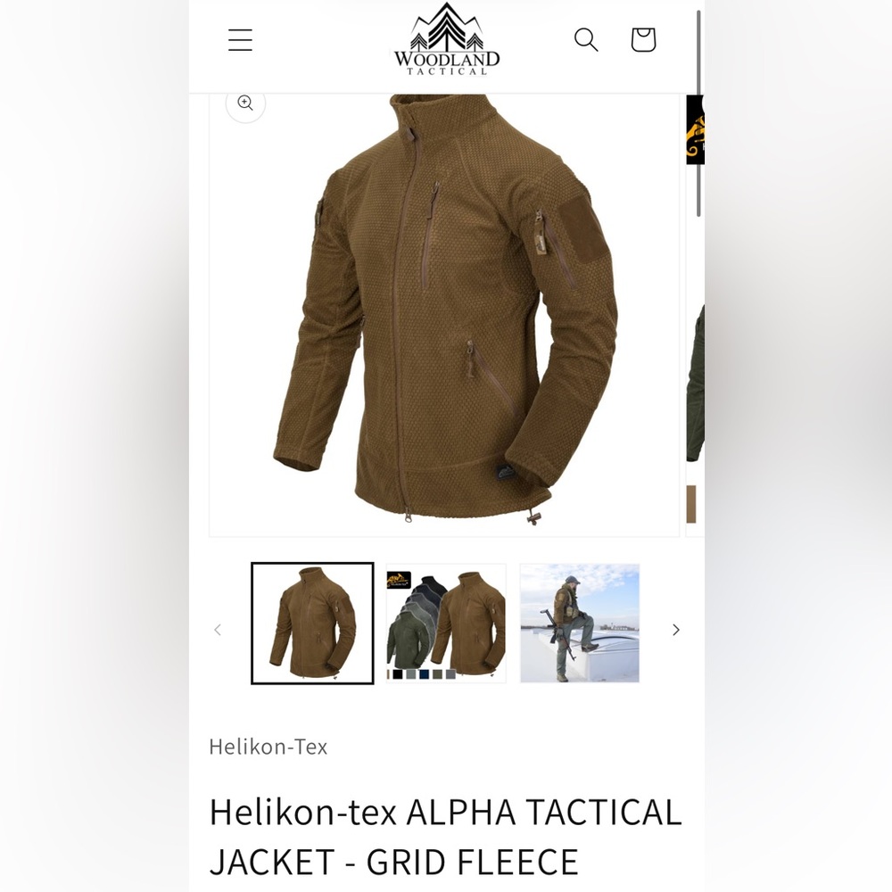 Men's Brown Zip-Up Jacket/Mid-Layer - Picture 7 of 9